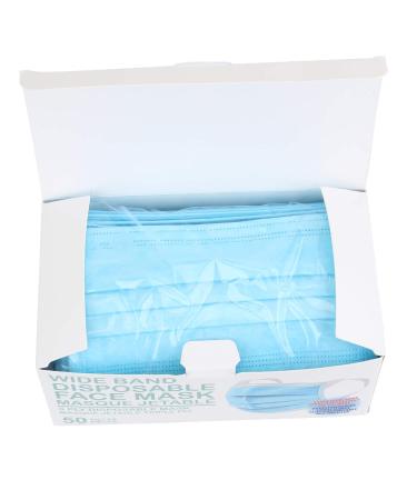 Wish Disposable Face Masks - Pack of 50 - 3 Ply - Wide Ear Loop for Extra Comfort - Ships from USA - Buy Online on SooperMarket.com