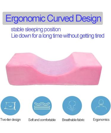 Pink Eyelash Extension Pillow - U Shape Neck Pillow for Beauty Salon | Comfortable Foam Velvet Pillowcase - Buy Online on SooperMarket.com