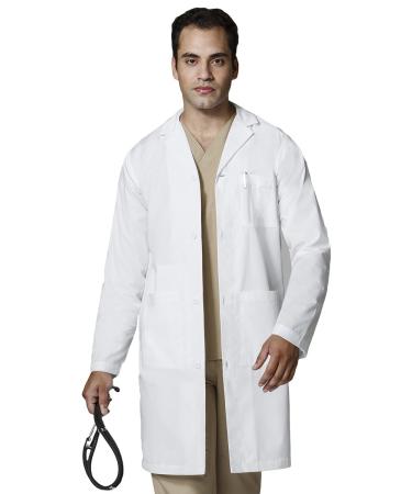 WonderWink Men's Wonderlab Long Lab Coat Large White