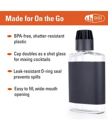GSI Outdoors Clear Easy Fill Flask - 10 oz BPA-Free Shatter-Resistant Travel & Camping Flask with Shot Glass - Buy Online on SooperMarket.com