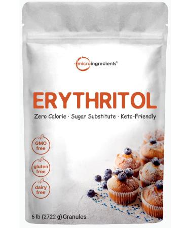 Erythritol Granules, 6 Pounds (96 Ounce), 1:1 Sugar Substitute, No After Taste, 0 Calorie, Natural Sweetener, Erythritol Keto Sugar Substitute, Non-GMO, Vegan