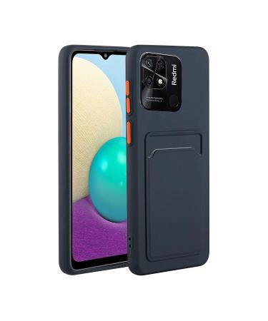 Tivenfezk Nadoli Silicone Case for Xiaomi Redmi 10c Ultra thin shockproof scratch -resistant Wallet soft TPU protective cover Mobile phone case with credit card holder Xiaomi Redmi 10c dark blue