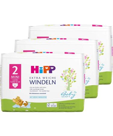 Hipp Babysanft Diapers Carry Size 2 (Mini 3-6 kg) 3x31 pcs. (93 pieces) 31 pieces (pack of 3)