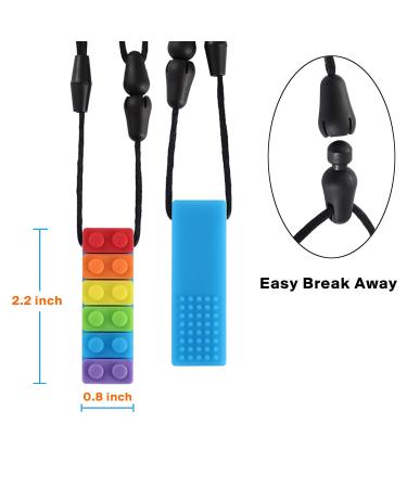 Sensory Chew Necklace - Rainbow Color Silicone Chew Pendant for Teething Babies, Autism, ADHD - 5 Pack - Buy Online on SooperMarket.com
