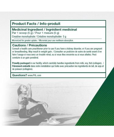 PVL 100% Pure Creatine - Creatine Monohydrate Micronized Powder - Creatine Powder Supplement for enhanced high-intensity performance - 1000 g - 200 Serving 200 Servings (Pack of 1) - Buy Online on SooperMarket.com