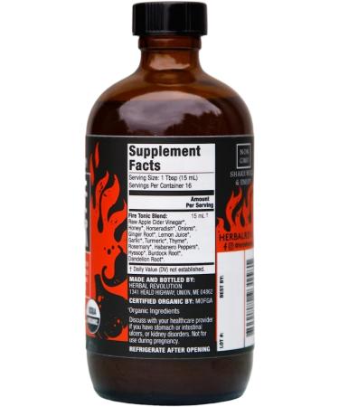 Herbal Revolution Organic Fire Tonic 8 oz - Natural Immune Support - Buy Online on SooperMarket.com