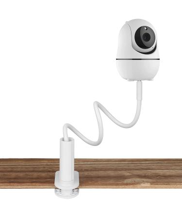 iTODOS Gooseneck Baby Monitor Holder Compatible with HelloBaby HB65/HB66/HB248,ANMEATE SM935E Baby Monitor Camera,27inch Length Stable and Durable Flexible Arm White