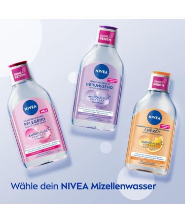 Nivea Calming Micelle Water 400ml | Sensitive Skin Facial Toner | Perfume-Free & Moisturizing Micelle Cleanser - Buy Online on SooperMarket.com