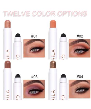 Yeweian Creamy Eyeshadow Stick - 2 in 1 Matte and Shimmer Eye Shadow Pencil Crayon (Black Shimmer) | Long Lasting, Waterproof Glitter Eyeshadow Pen - Buy Online on SooperMarket.com