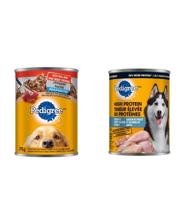 PEDIGREE Adult Wet Dog Food Bundle | Ground Dinner Beef + Chicken & Turkey in Gravy (12 Pack each) Beef + Chicken & Turkey 375 g (Pack of 12)
