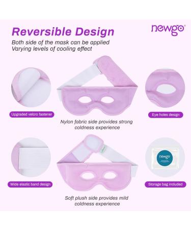 NEWGO Cold Eye Mask - Reusable Hot Cold Therapy Cooling Eye Mask for Puffy Eyes, Migraine, Dark Circles, Dry Eyes, Swollen Eyes, Sinus Pain - Light Purple - Buy Online on SooperMarket.com