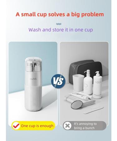 TSA Approved Portable Travel Washing Cup - 8-in-1 Design with Toothbrush Comb Mirror Towel & Toothpaste Storage for Easy Carry | International Shipping - Buy Online on SooperMarket.com