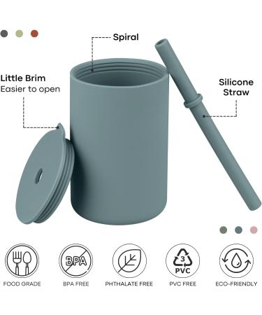 Baby Sippy Cup 2 Pack Silicone Trainer Cup for Toddlers - Unbreakable, Spill Proof, Non-Slip Handles - 6 oz - Boys & Girls (Ether & Sage) - Buy Online on SooperMarket.com