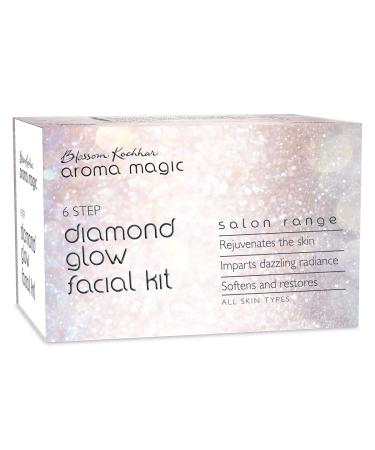 Aroma Magic Diamond Glow Facial Kit - Multi Use | 6 Steps Skincare Set | Rejuvenating Facial Kit | Restores Softness & Glow | for All Skin Types