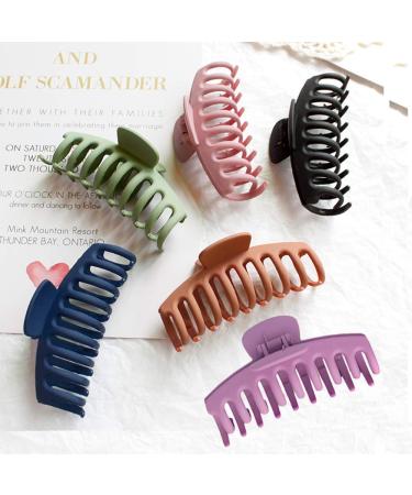 6Pcs Matte Big Hair Claw Clips - Strong Hold for Thick Hair (6 Colors) - 4 Inch - Nonslip Hair Clips for Women and Girls - Buy Online on SooperMarket.com