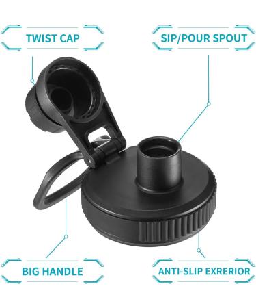 Hydro Flask Wide Mouth Spout Lid - Replacement Chug Lid with Big Handle - BPA-Free - Black - Buy Online on SooperMarket.com