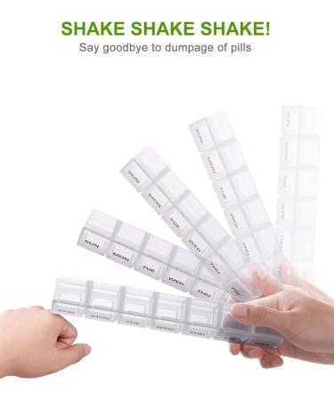 Large Weekly Pill Organizer Sukuos Large Daily Pill Cases for Pills/Vitamin/Fish Oil/Supplements (black+clear) - Buy Online on SooperMarket.com
