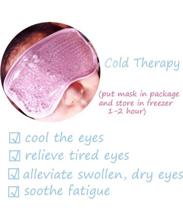 2 Pack Cooling Gel Eye Masks with Plush Backing - Pink | Headache, Puffiness, Migraine, Stress Relief - Buy Online on SooperMarket.com