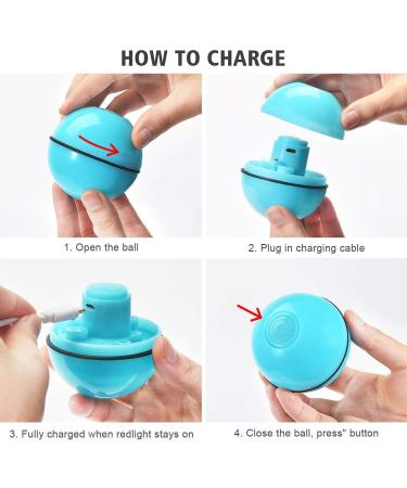 WWVVPET Interactive Cat Toy Ball with LED Light - 360 Self-Rotating USB Rechargeable | Fun Hunting Instinct Stimulation for Cats - Buy Online on SooperMarket.com