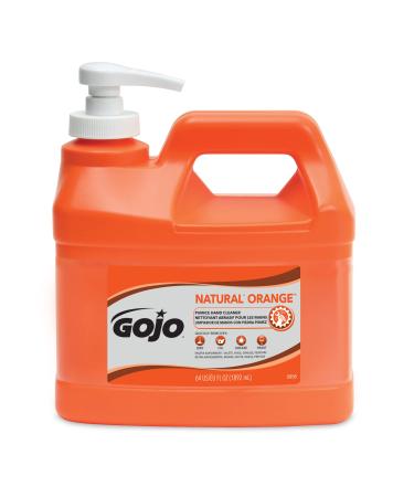 GOJO NATURAL ORANGE Pumice Hand Cleaner  1/2 Gallon Quick Acting Lotion Hand Cleaner with Pumice Pump Bottle (Pack of 1)  0958-04