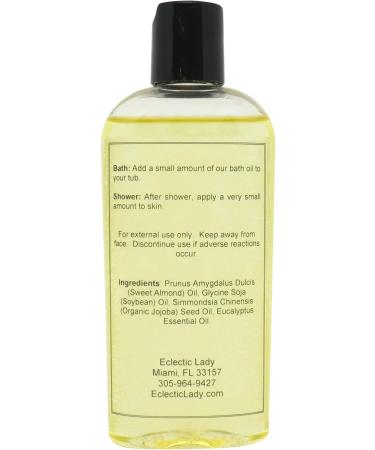 Eucalyptus Bath Oil by Eclectic Lady | Relaxing Scented Bath Oil for Dry Skin | Moisturizing Body Oil (4 oz) - Nourishing Daily Shower Oil - Buy Online on SooperMarket.com