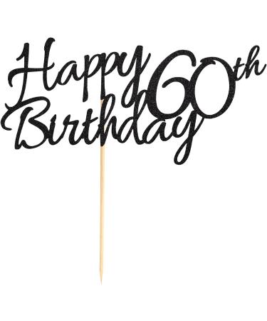 Arthsdite 1 Pc Happy 60th Birthday Cake Topper 60 Cake Topper Happy 60 Birthday Cake Decoration for 60th Cheers to 60 Birthday Party Decoration Supplies - Black Glitter Black 60 - Buy Online on SooperMarket.com