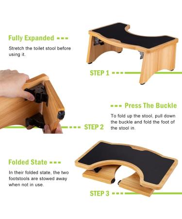 StrongTek Squatting Toilet Stool for Adults  7 Inches Foldable Toilet Stool for Bathroom  350 Lbs Capacity  Potty Stool with Heavy Duty Hinges and Rubber Non-Slip Surface for More Stability and Safety Wood - Buy Online on SooperMarket.com