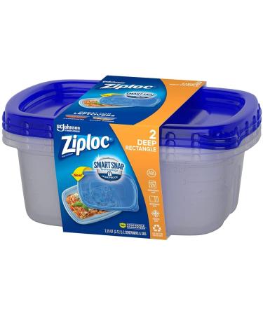 Ziploc Container Large Rectangle, 9 cup Containers (4ct)