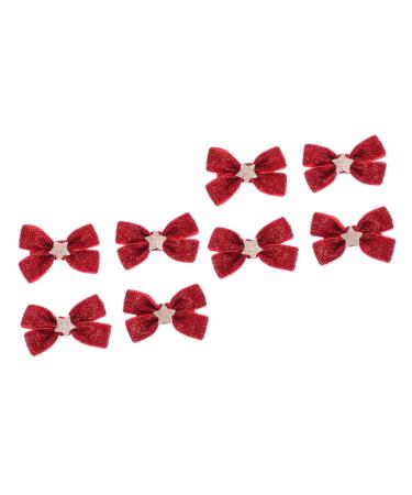 ABOOFAN 4 Pairs Bow Tie Bowknot Hairbands Barrette Ponytail Hair Ties Elastic Hair Band Elastic Hair Tie Christmas Bowknot Hairpin Bowknot Barrette Bride Star Shape Fabric Props