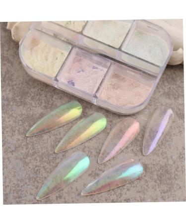 Chrome Nail Powder Nail Art Holo Powder Mirror Effect Pigment Glitter Body Face Decoration 6 Grids - Buy Online on SooperMarket.com