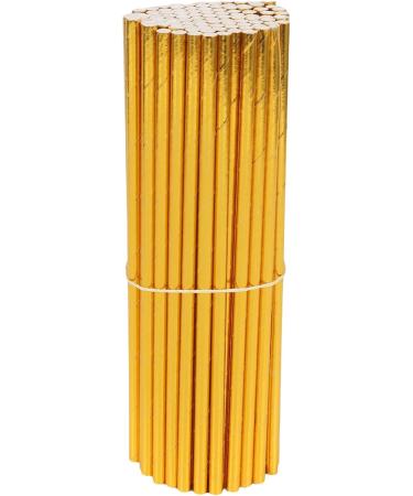 AIDIRui Gold Foil Paper Straws Biodegradable Disposable Party Drinking Straws Pack of 100 Holiday Celebrations - Buy Online on SooperMarket.com