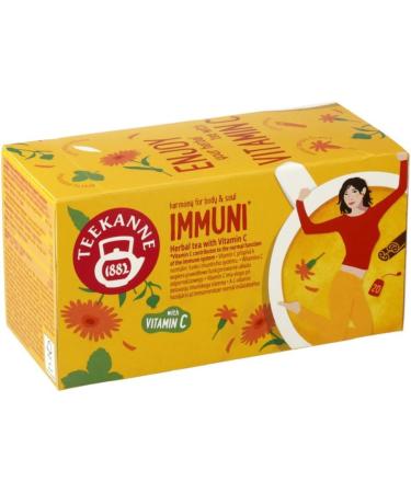 Teekanne Harmony Immuni Herbal Tea with Vitamin C Honeybush Lemon Verbena Peppermint Lemon Grass Marigold Immune System Support 20 Teabags - Buy Online on SooperMarket.com
