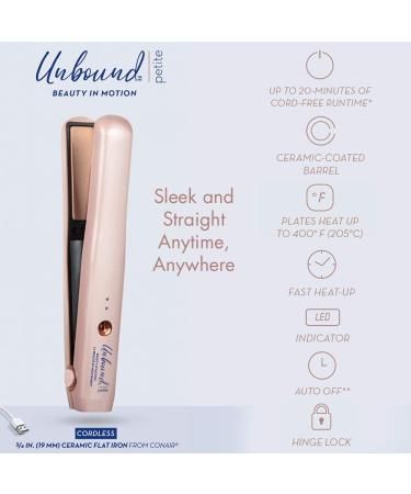 Conair CR310C Unbound Petite Cordless 3/4" Ceramic Straightener Straightener Pink Petite - Buy Online on SooperMarket.com