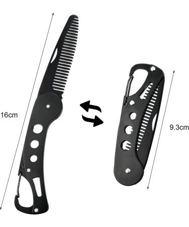 YancLife Stainless Steel Folding Beard Comb for Men - Anti-static Pocket Comb for Grooming Beards, Mustaches & Hair Styling | 9.5 * 3 * 1.5cm - Buy Online on SooperMarket.com