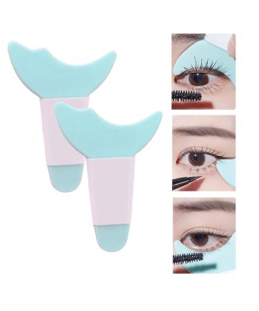 2 Pcs Mascara Eyelash Shield Applicator Guard Tool Multifunction Eyelash Eyeshadow Auxiliary Guard Pads Resusable Silicone Eyeliner Pads Stencils Eye Cream Spoon Prevent Spoiling Makeup Lazy Quick Eye Makeup Tool