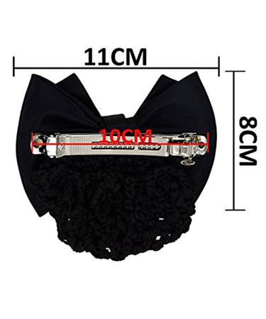 Black Bow Hair Clip with Hairnet Snood - Hair Bun Cover Barrette - Buy Online on SooperMarket.com