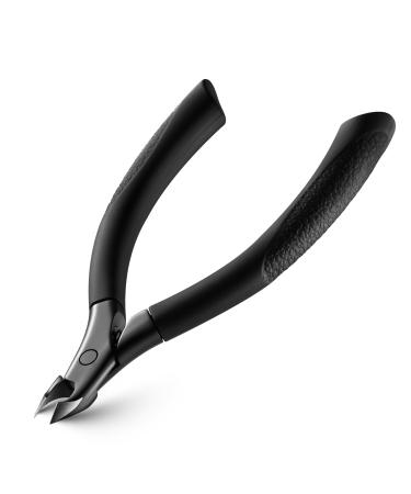 FVION Cuticle Trimmer Professional Cuticle Nippers Rubber Coated Handle Manicure Tools Stainless Steel Cuticle Cutter for Nails (5mm) Dark