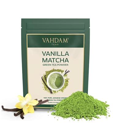 VAHDAM Vanilla Matcha Green Tea Powder - 1.76oz (25 Cups) | Japanese Matcha Powder With Pure Vanilla | Brew Delicious Vanilla Matcha Latte
