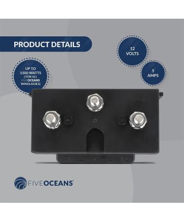 Five Oceans FO3293 Dual Direction Reversing Windlass Solenoid - 12V, 1500W - Marine Grade Materials - Easy Install - Buy Online on SooperMarket.com