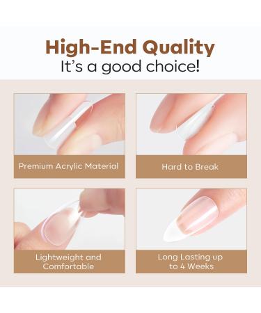 Modelones 216pcs Full Cover Nail Tips Set - Soft Gel PMMA Resin 12 Sizes Short Almond DIY Nail Art & Designs - Buy Online on SooperMarket.com