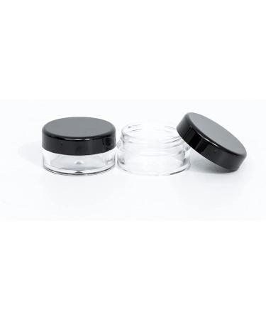 60pcs Black Empty Plastic Cosmetic Sample Containers - Small Jars for Makeup, Eye Shadow, Cream & More - Buy Online on SooperMarket.com