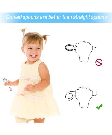 Futongda Stainless Steel Baby Spoons - 4-Piece Curved Training Set for Children | Dessert Coffee & Feeding Spoons in Silver - Buy Online on SooperMarket.com