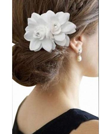 Lovefairy Women's Royal Blue Double Rose Flower Rhinestone Hair Clip - Bridal Headwear for Girls & Dance Shows - Buy Online on SooperMarket.com