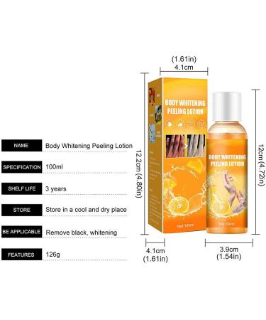 Buy Body Whitening Cream & Peeling Lotion - Orange Peel Skin Brightening for Dark Skin Exfoliates & Tightens Pores (1PC) | International Shipping - Buy Online on SooperMarket.com