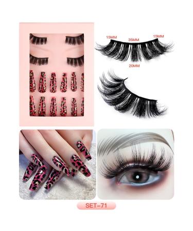Press On Nails & Faux Mink Lashes Set | Natural Look Stick-On Nails & False Eyelashes for Effortless Beauty - Buy Online on SooperMarket.com