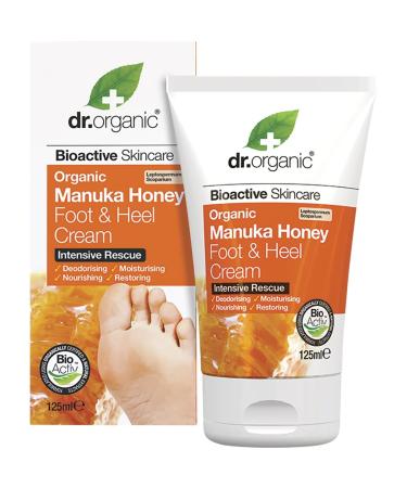 Dr Organic Manuka Honey Foot Cream Moisturising Dry Skin Mens Womens Natural Vegetarian Cruelty-Free Paraben & SLS-Free Organic 125ml