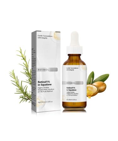 Retinol1% In Squalane Retinol Serum For Face Retinol Serum High-Strength Face Serum for Women Anti-Aging Face Serum Fade Fine Lines Acne Reduced Skin Brightening Face Serums For Skin Care