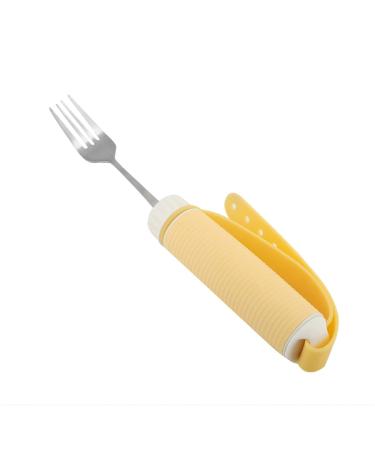Flexible Disabled Spoon Stainless Steel Removable Adaptive Elder Feeding Utensils Eating Aids Spoon Fork for Parkinson Arthritis MS Hand Tremors Handicapped (Fork)