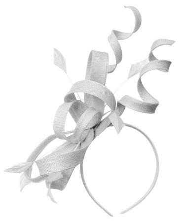 Swirl Loop Sinamay Headband Fascinator For Women Wedding Ascot Races White