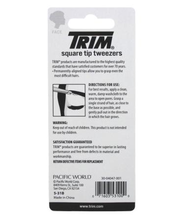Trim Square Tip Tweezers - 6 Pack | Precision Tweezing Tool - Buy Online on SooperMarket.com